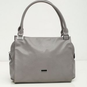 Grey Eco Leather Shoulder Bag