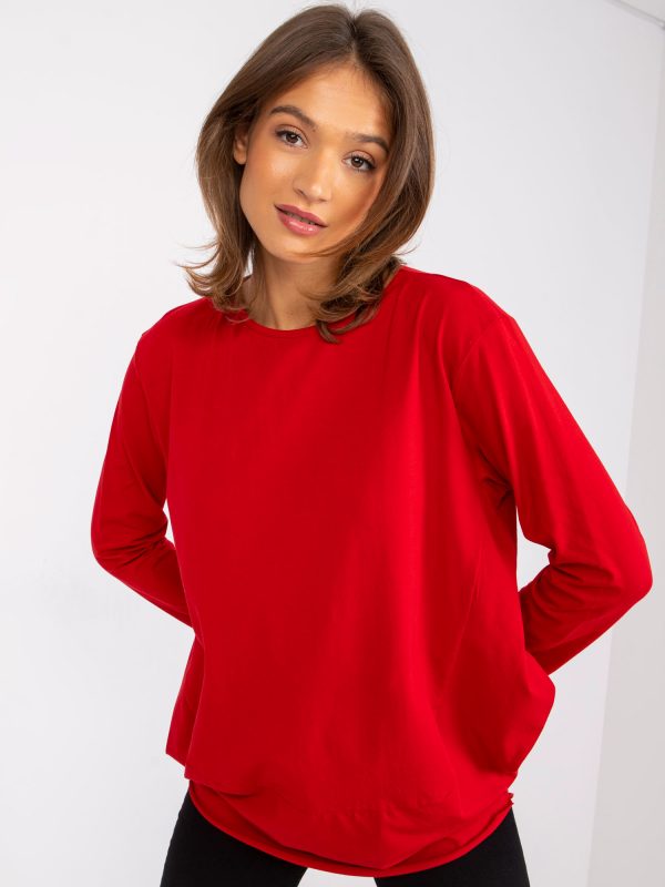 Red loose blouse basic Renata