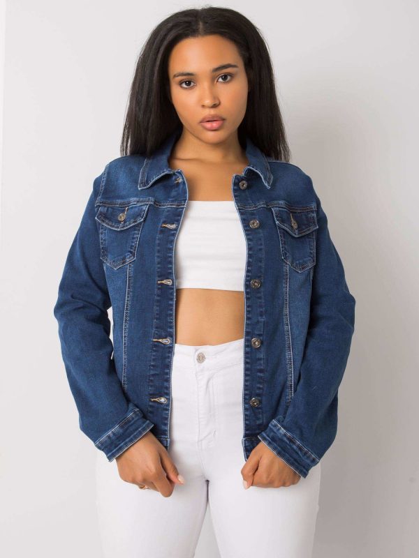 Ardine Plus Size Blue Denim Jacket