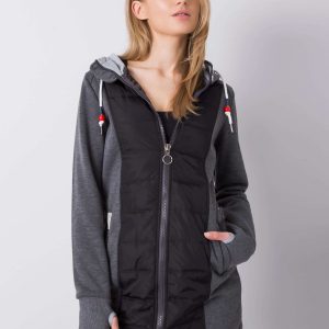 Dark Grey Long Coat Hooded Sweatshirt