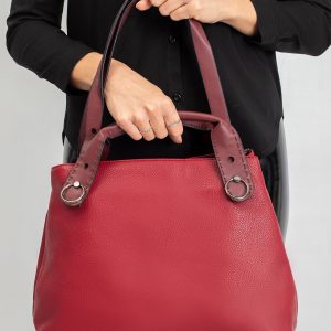 Dark red women's handbag city bag