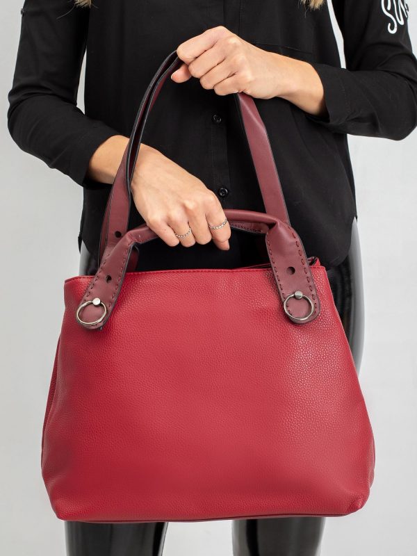 Dark red women's handbag city bag