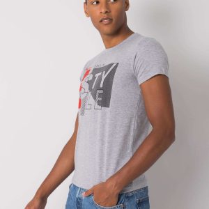 Gray T-shirt for men cotton Andreas