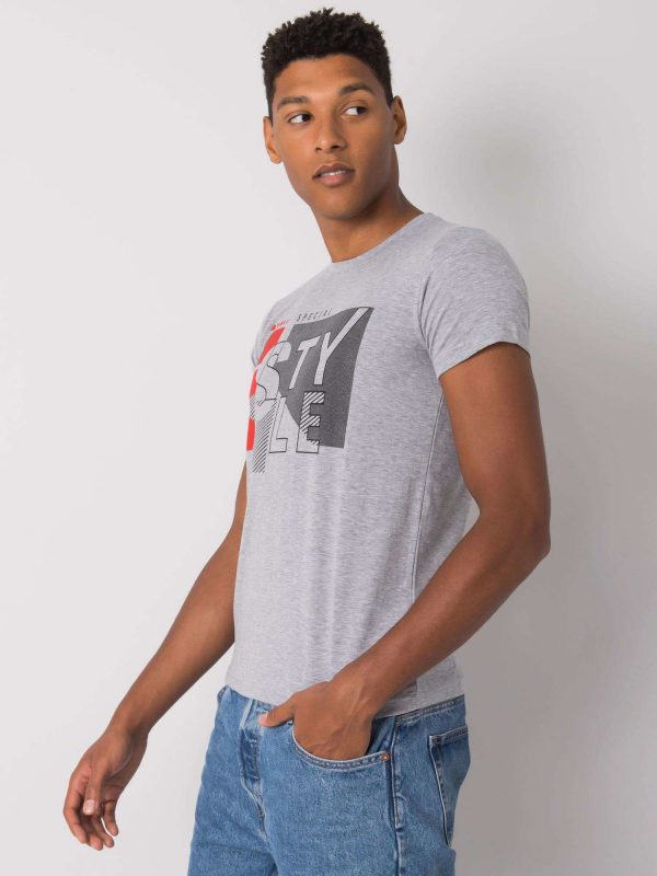 Gray T-shirt for men cotton Andreas