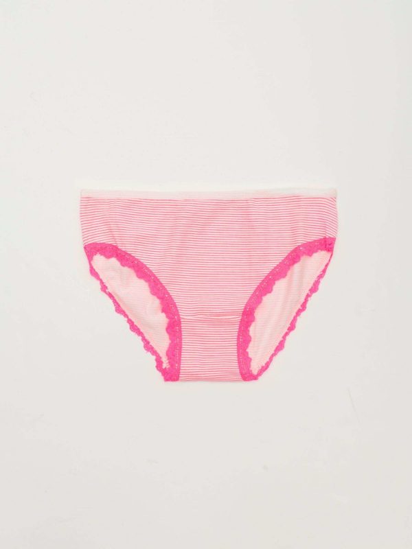 White and pink panties for girl 3-pack