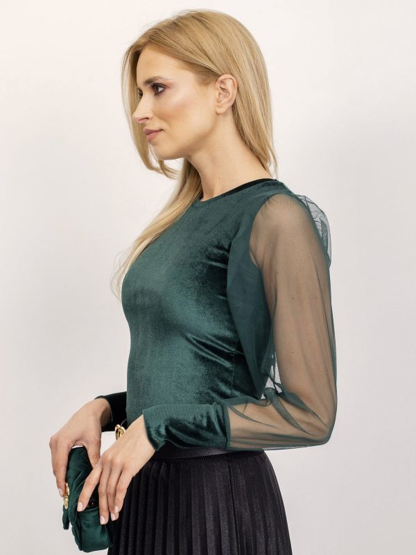 RUE PARIS Dark green blouse Chloe