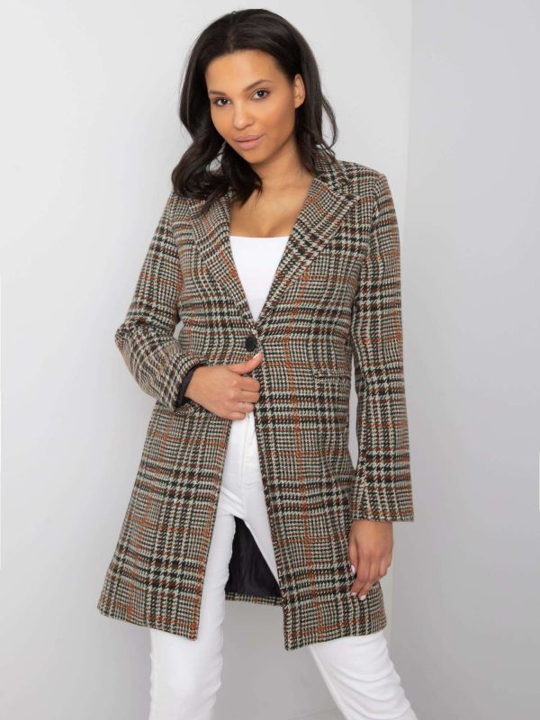 Calandra Green Checkered Coat