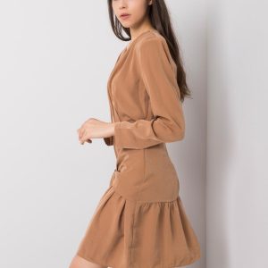 Light brown flounce dress Emmeline RUE PARIS