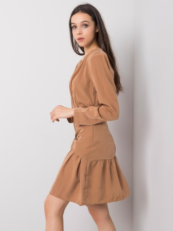 Light brown flounce dress Emmeline RUE PARIS