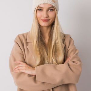 Beige melange beanie cap RUE PARIS