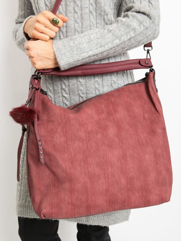 Burgundy striped bag