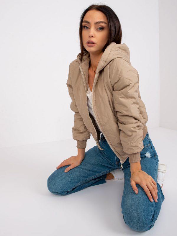 Beige Short Transition Jacket Larah