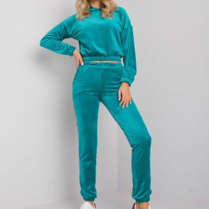 Turquoise two-piece set with velour Milan RUE PARIS