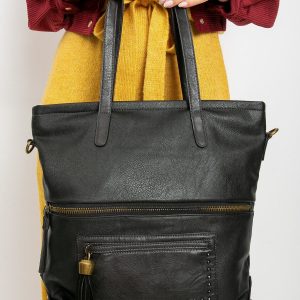 Black eco leather handbag