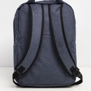 Navy blue laptop backpack with asymmetrical pockets