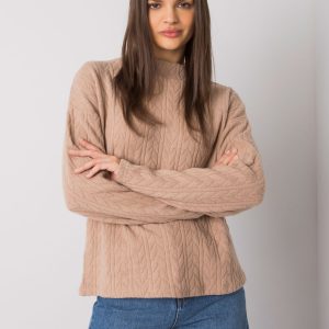 Dark beige sweater with small pattern Brailey RUE PARIS