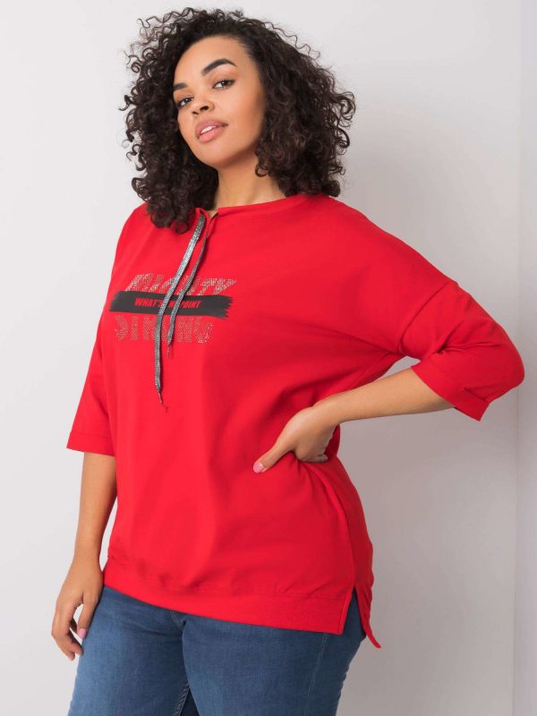 Red blouse with Raissa inscription