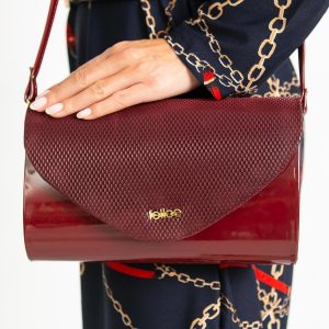 Burgundy clutch bag