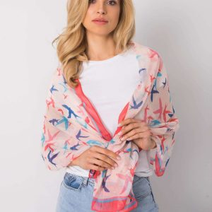 Pink scarf with print