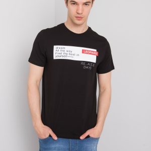 Black T-shirt for men with print Phoenix LIWALI