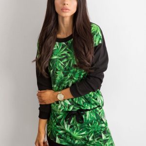 Black and green sweatshirt with print by O LA LA