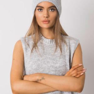 Women's grey knitted hat RUE PARIS