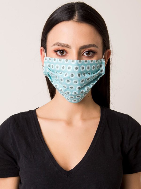 Grey-blue cotton mask