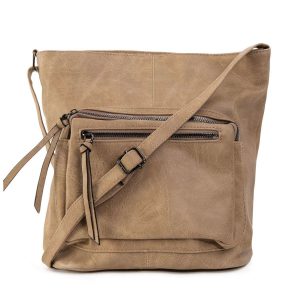 Beige imitation leather bag