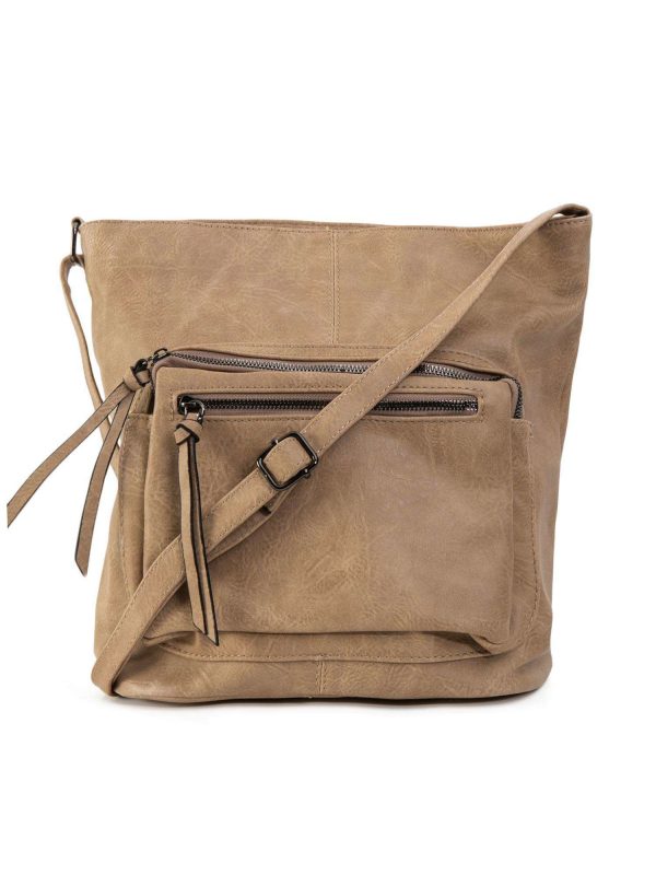 Beige imitation leather bag