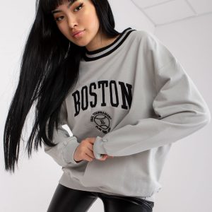 Grey Hoodless Sweatshirt Louna Long Sleeve