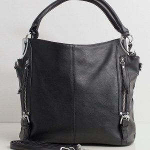 Black eco-leather city bag