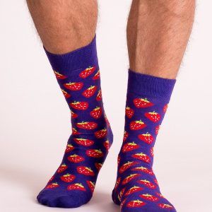 Purple Printed Mens Socks