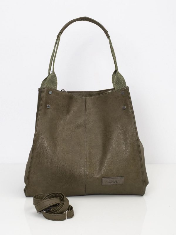 Khaki bag faux leather