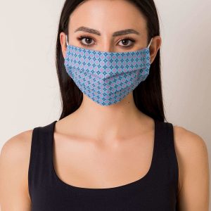 Blue Protective Mask with Patterns