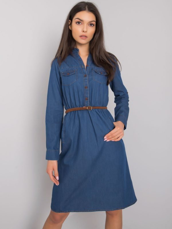 Dark blue cotton dress Pasadena RUE PARIS