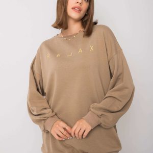 Dark beige sweatshirt with the inscription Adelynn