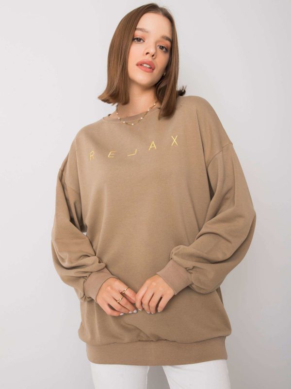 Dark beige sweatshirt with the inscription Adelynn