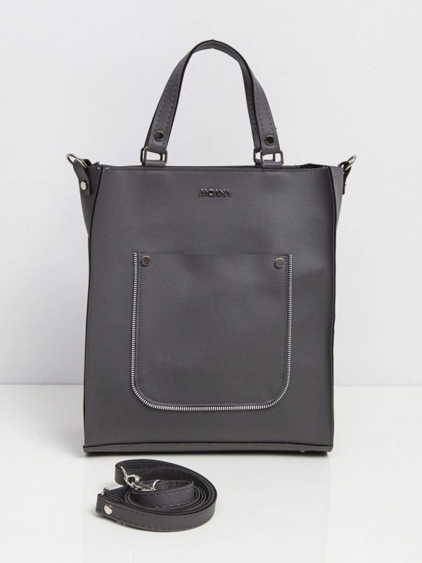 Dark grey women's bag faux leather