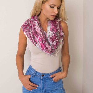 Fuchsia scarf in colorful patterns