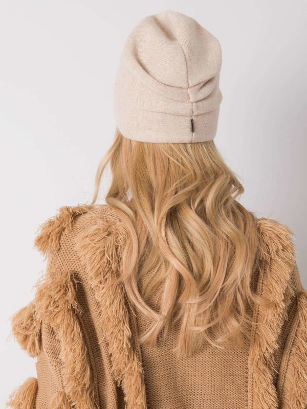 Beige hat for winter