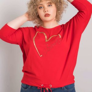 Red plus size blouse Adah