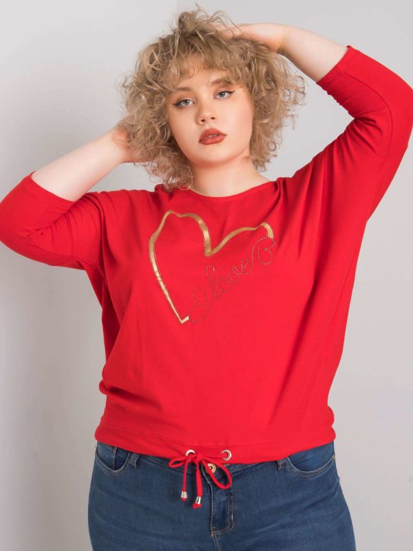 Red plus size blouse Adah