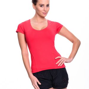 Pink Women's U Neck Sports T-Shirt