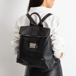 Black Leather Backpack