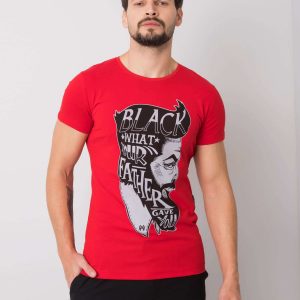 Red T-shirt for men cotton Aiden