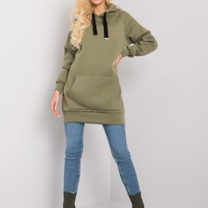 Khaki padded kangaroo Riley sweatshirt