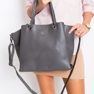 Grey women's bag made of eco leather