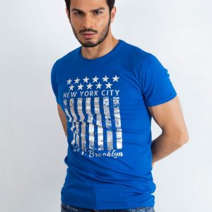 Blue Men's T-Shirt Designed