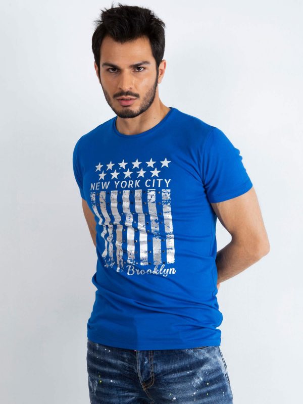 Blue Men's T-Shirt Designed