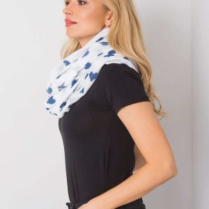 White scarf with hearts print